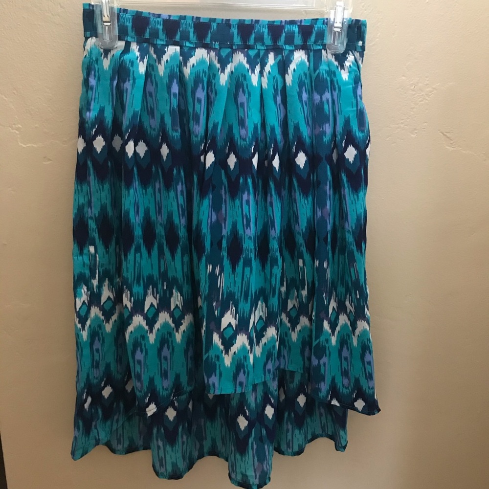 H&M Turquoise Asymmetrical Mini Skirt Sz 2